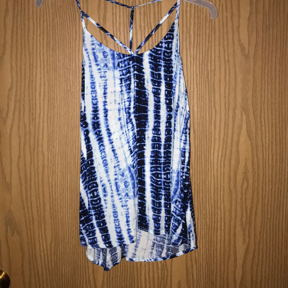 blue skinny strap tank